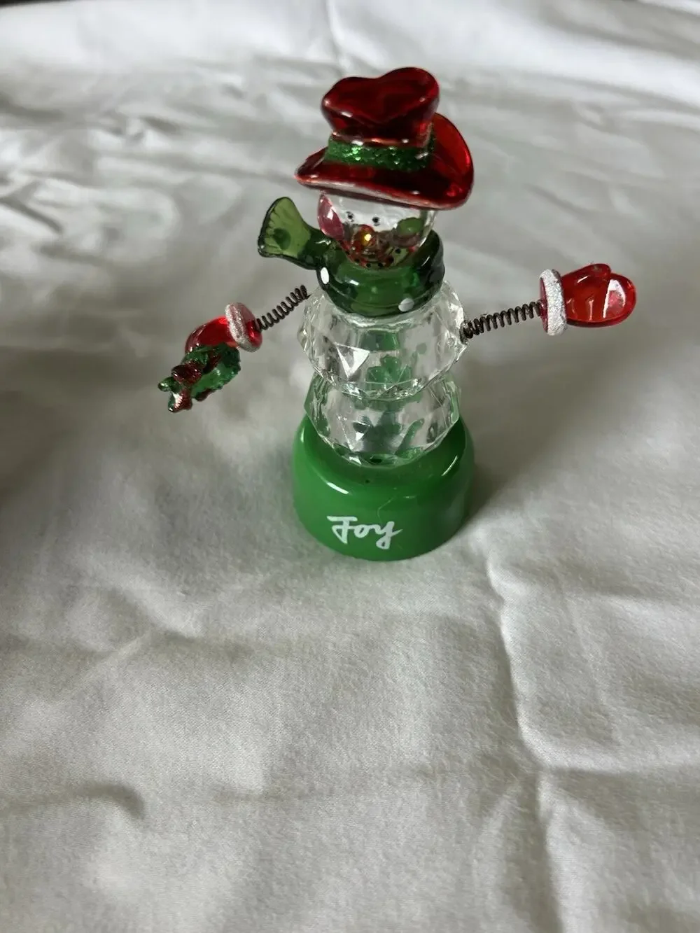 Acrylic Snowman Ornament Coil Metal Movable Arms Legs